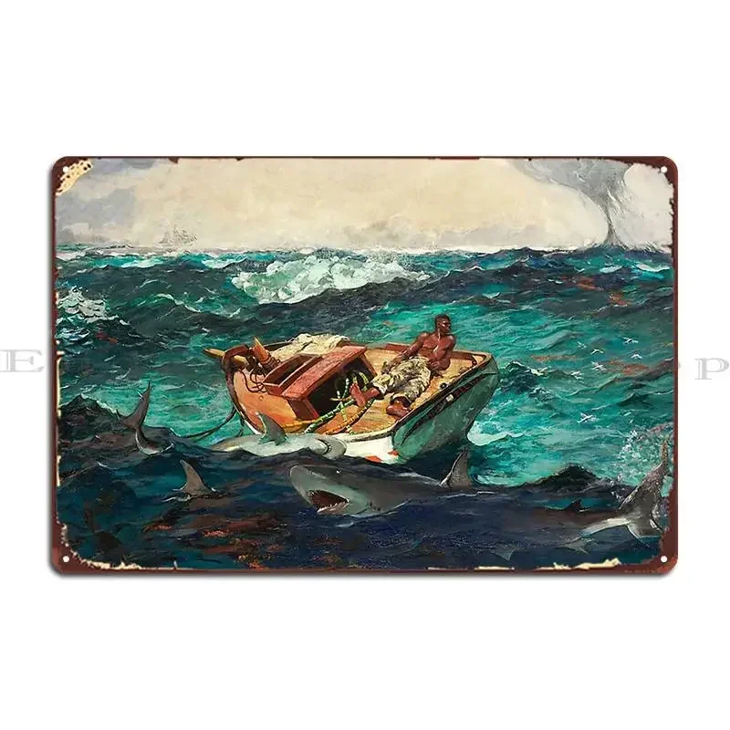 Oil Painting The Gulf Stream 1899 Metal Signs Decoration Garage Bar Cave Custom Customize Tin Sign Poster