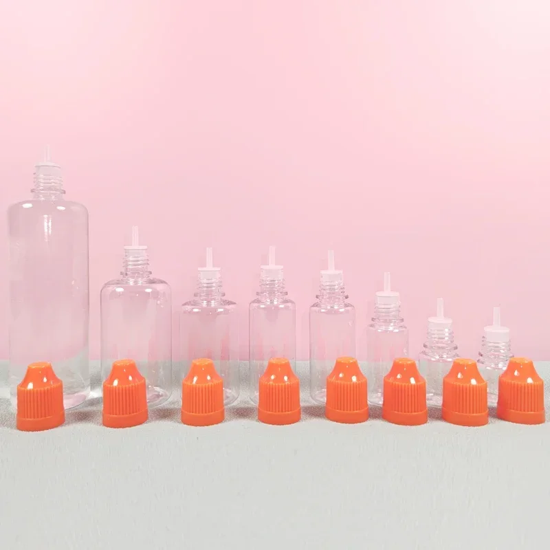 30Pcs 3ml-120ml Empty Plastic Dropper Bottles Squeeze Refillable Clear Eye Fluid Containers With Funnel And Colored Cap For Oil image 3