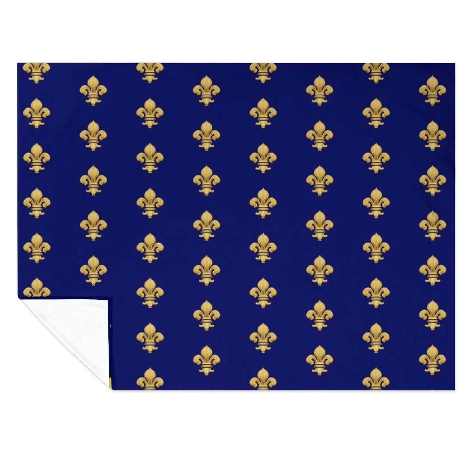 

Royal Fleur de Lys Blue Throw Blanket Comforter Bed Fashionable Retros Blankets
