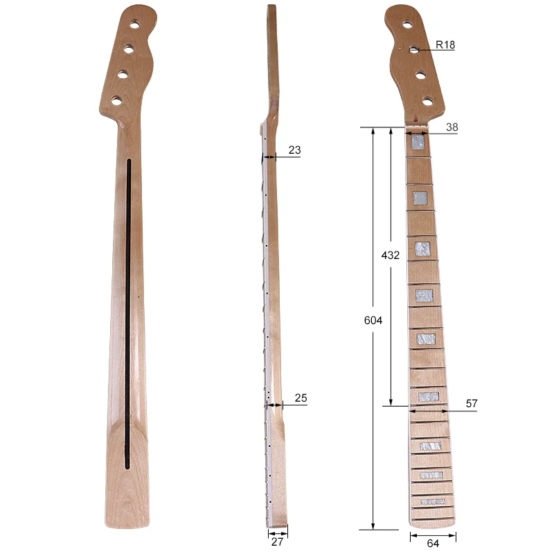 

Electric guitar neck left hand 4 string guitar neck Canadian maple light guitar DIY modified instrument accessories