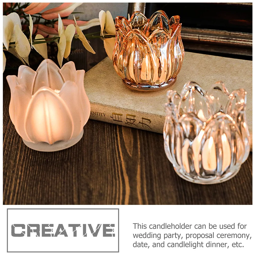 2 قطعة حامل زجاجي أنيق شمعدان مستدق قوي لتزيين المكاتب المنزلية حامل زهور زجاجية