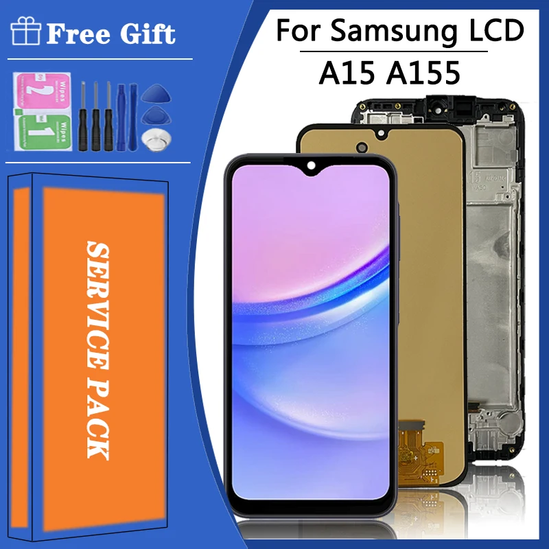

OLED Quality for Samsung A15 A155F Lcd Display Touch Screen with Frame for Samsung A15 5G A156B Screen Replacement