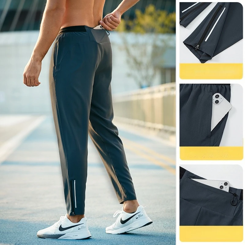 Autumn Elastic Running Pants Men Sport Pants Jogging Sweatpants Casual Outdoor Training Gym Breathable Fitness Trousers