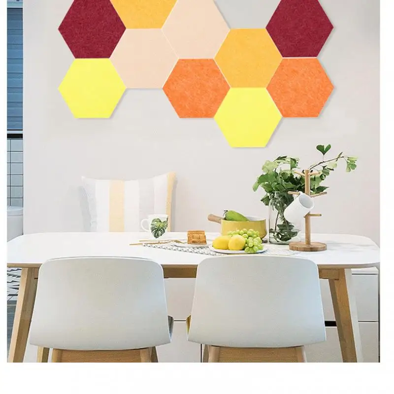 1Pc Ins Style Hexagonal Felt Wall Sticker Corkboard Message Board Home Simple Portable Creative Background Wall Decoration