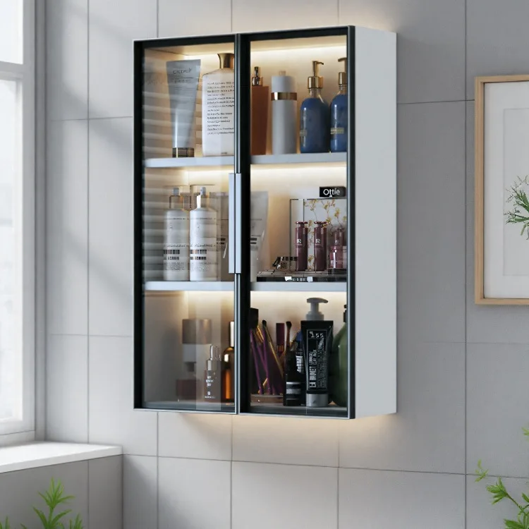 All-aluminum alloy hanging cabinet, bathroom side cabinet, bathroom storage cabinet, non-punching wall wall-mounted