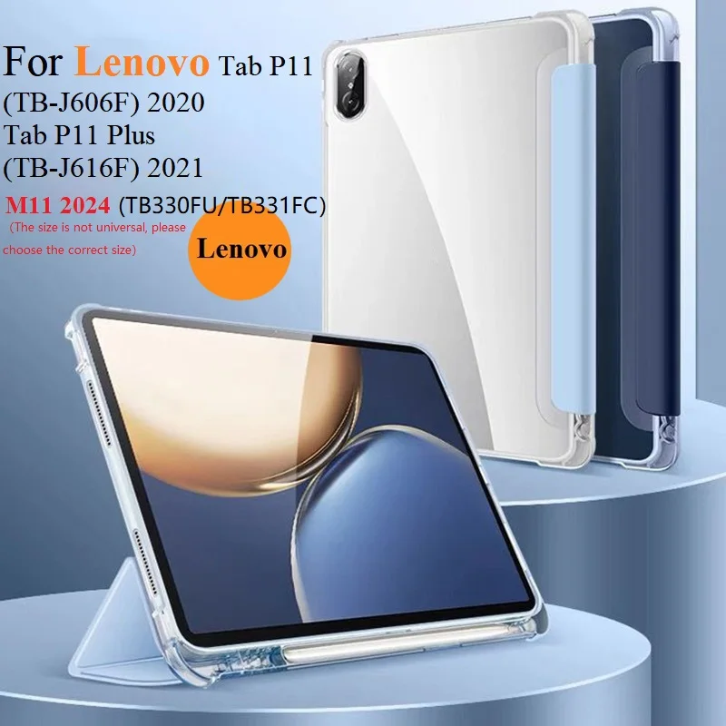 

Чехол для Lenovo Tab P11 Plus 11 дюймов 2022 2024 M10 Plus 3rd 10.6 дюймов TB-J607F TB-J616F TB 128FU 125FU с подставкой для Airtag