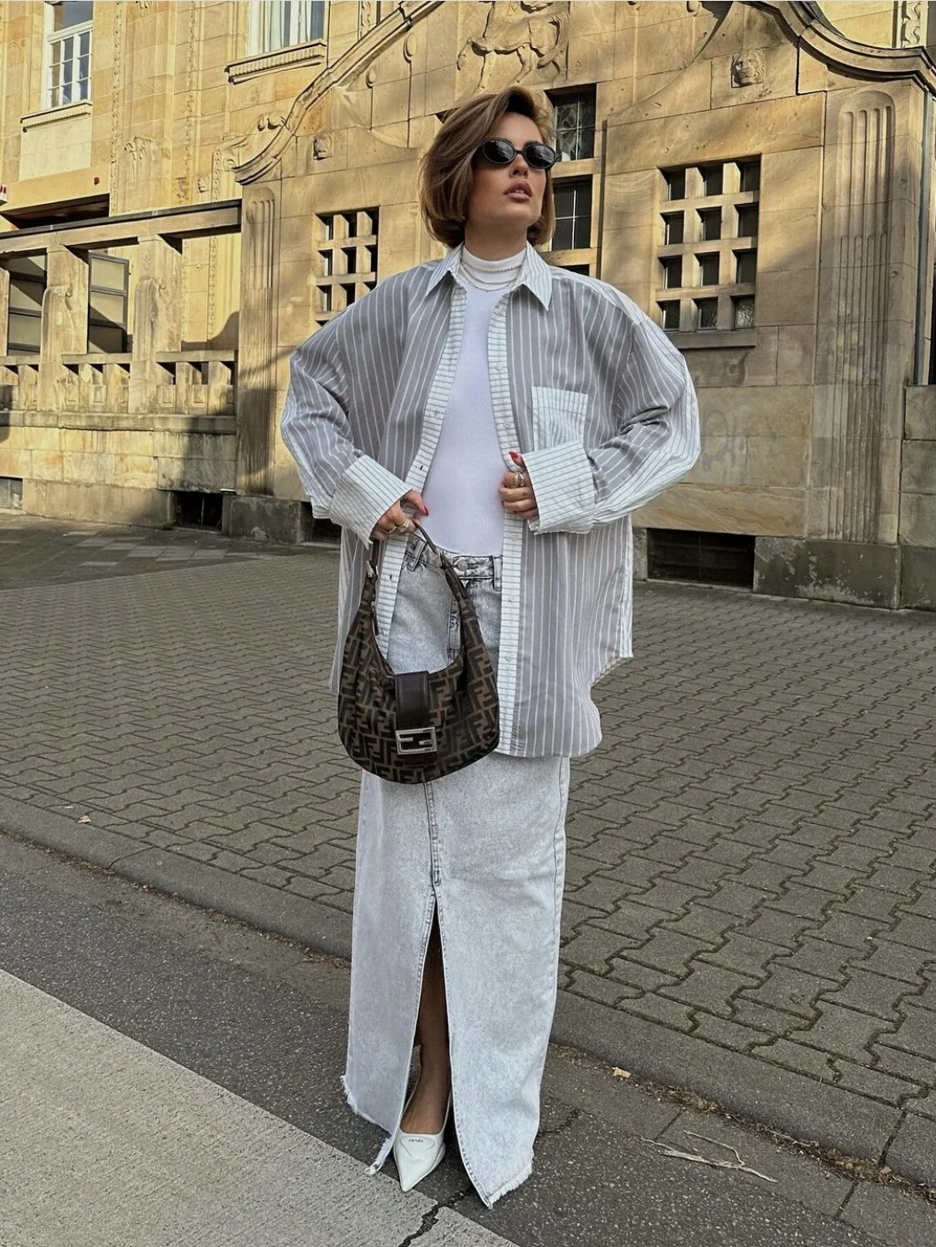 

Oversize Striped Shirt Casual Long Sleeve Women's Patchwork Loose Fit Button up Collar Sun Protection Lazy Style Shirt