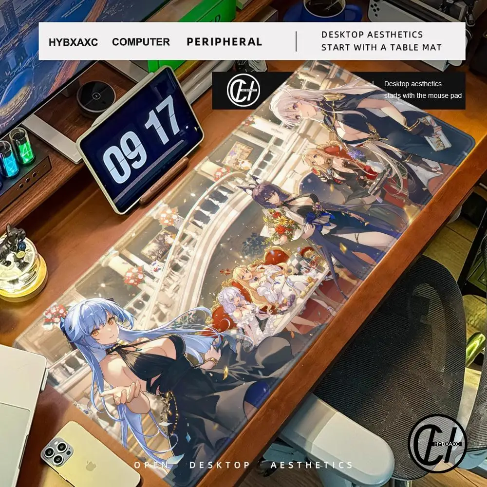 Alfombrilla de ratón Bismarck Zwei Azur Lane, alfombrilla de ratón de Anime, alfombrilla de escritorio con almohadilla, accesorios para juegos, alfombrilla de ratón para jugador XXL 90X40, 1 ud.