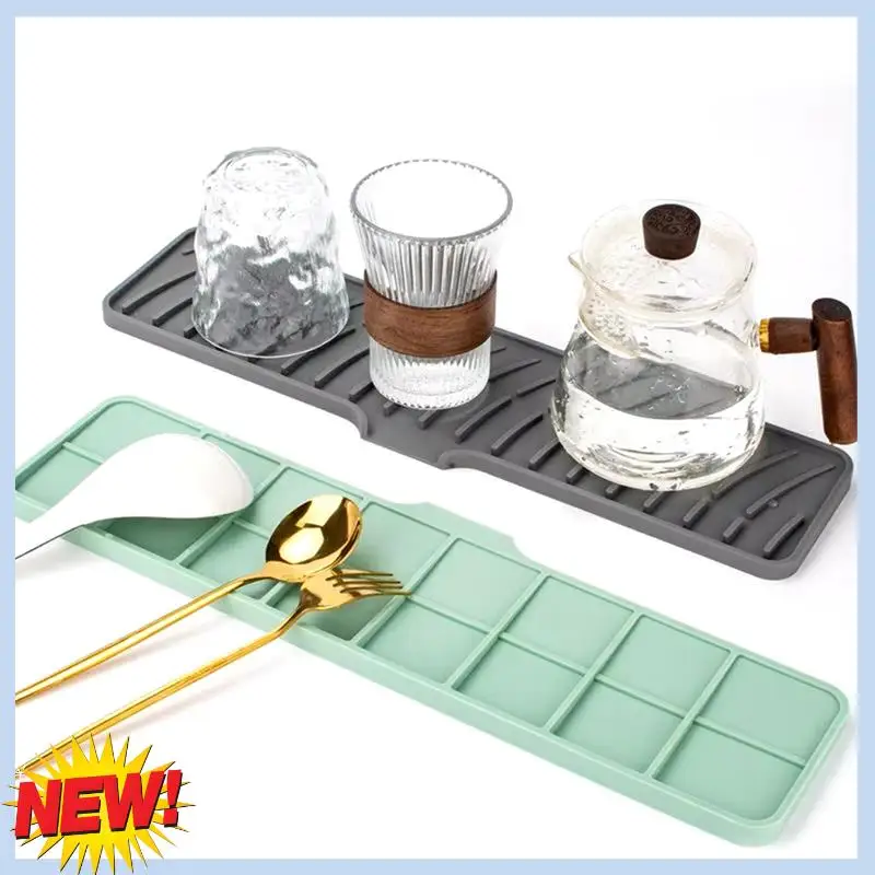 

AT14 Кухонный кран Силиконовый коврик Защитные накладки для крапельного крана Коврик для улавливания воды Сливная накладка для раковины Водонепроницаемая нескользящая ванная комната