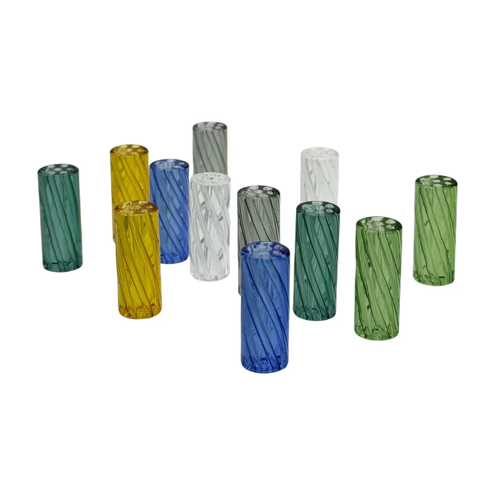 5er/10er-Set D8mm 9mm 10mm 12mm H30mm Mini-Glasfilter-Zigarettenfilter-Spitzen mit rundem Mundstück für Rolling Drip mit 7 Löchern – Detail 4