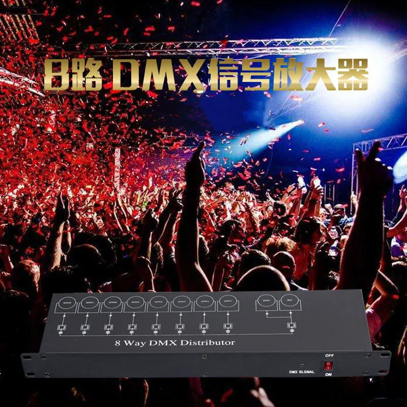 

Factory Direct Supply 4-Channel 8-Channel DMX512 Signal Amplifier Stage Lighting Signal Distributor Cross-Border Signal Amplifie