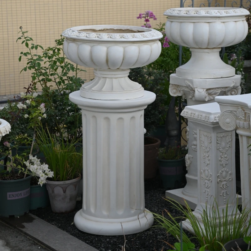 

Indoor furniture European Roman Pot Tall Garden Patio Balcony Villa Base Pillar King Size Outdoor Gardening Pot