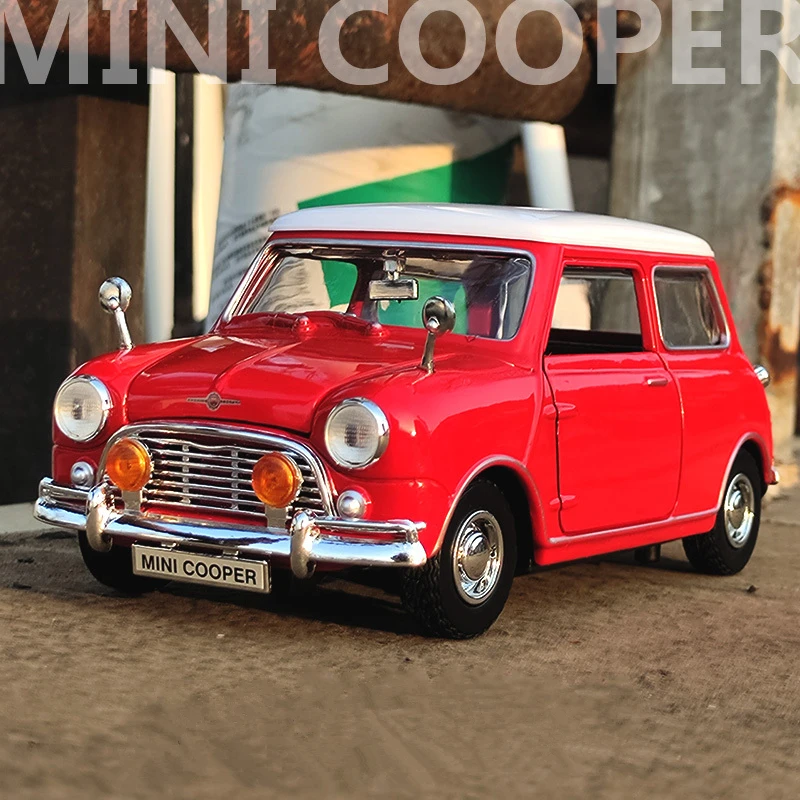 1:18 MINI COOPER Alloy Car Model Diecast Metal Toy Classic Mini Car Vehicles Model High Simulation Collection Childrens Toy Gift