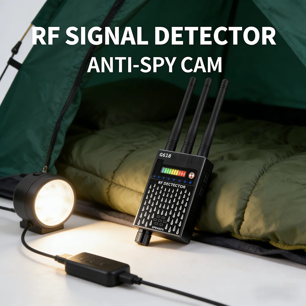 

Three Antennas RF Signal Camera Detector Pinhole Button Camera Detects Audio Bug GPS Anti Spy Gadgets GSM Device Tracker Scanner