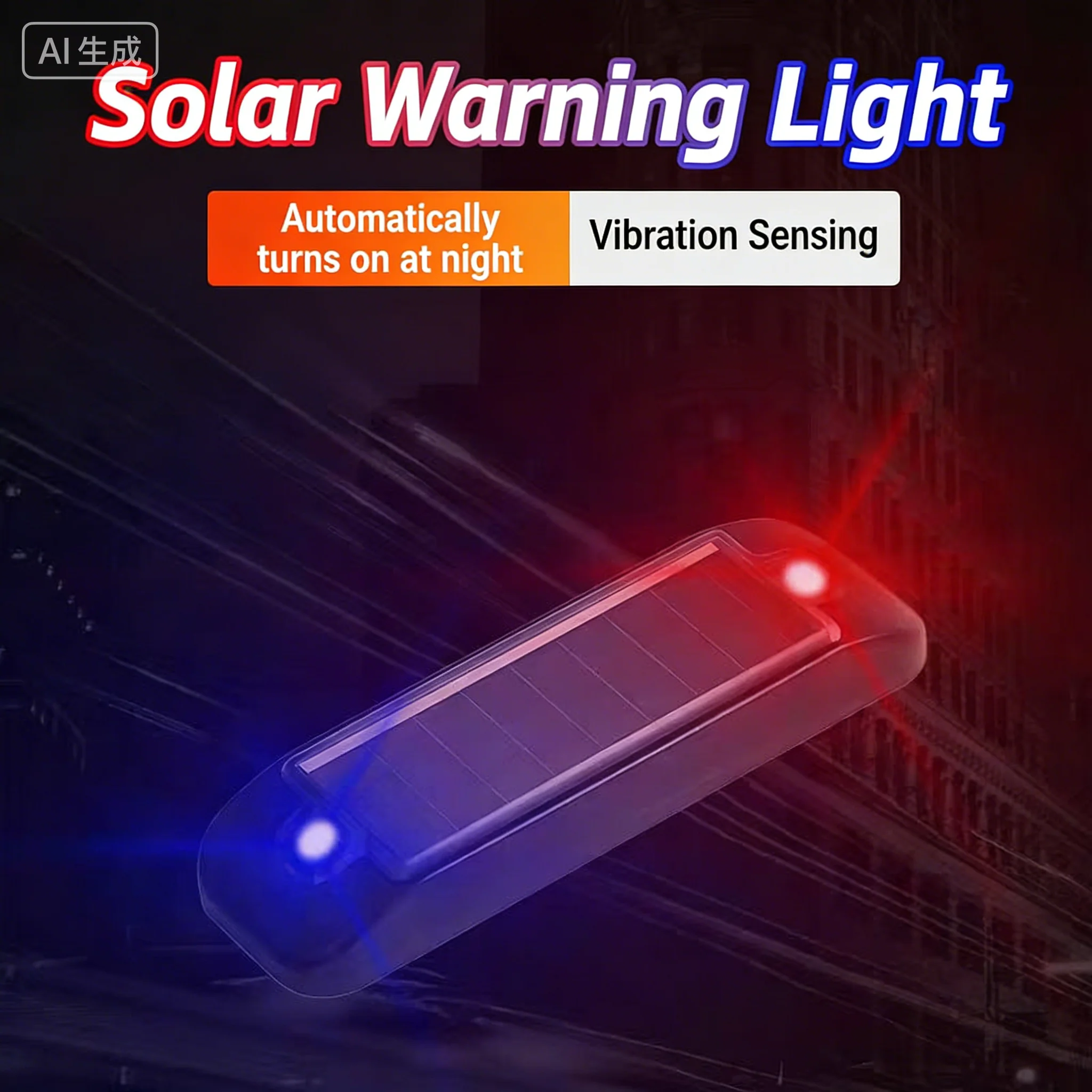 Mini LED Solar Power Car Warning Light Night Security Simulated Alarm Wireless Anti-Theft Caution Lamp Flashing Dummy Alarm Lamp