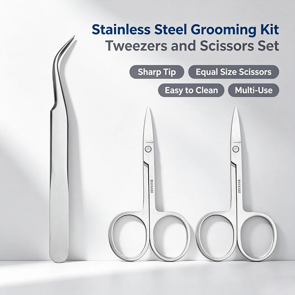3PCS Polished Tight Closure Eyebrow Tweezers For Salon Artists Pluck Tiny Facial Hairs Reusable Brow Grooming Tool