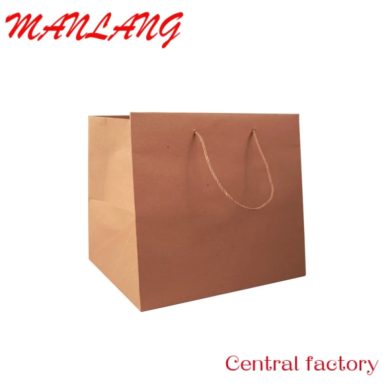 Custom  Made in Italy High Quality Luxury Kraft Paper Bag 35*28*31 Havana Food Delivery Shopper for Clothes Retail Store Gift Pa