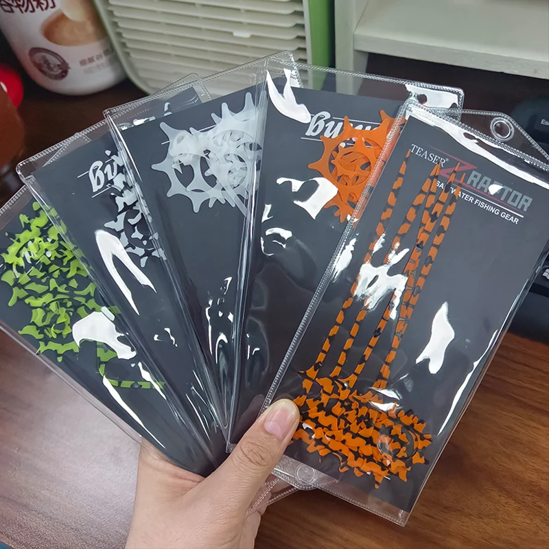 TEASER 5pcs SKIRT-18 145mm Silicone Rubber Skirt Trailer DIY Madai Jig Snapper Fishing Lure Soft Silicone Skirt Accessories view 4