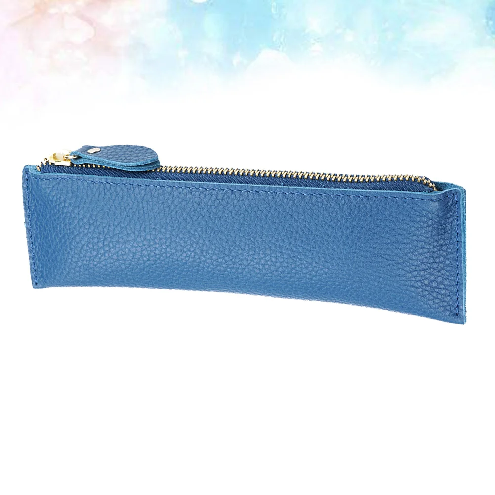 

Vintage Blue Pen Holder Bag Easy Insert Remove Protective Pouch for School Office Writing Supplies Gifts Birthday