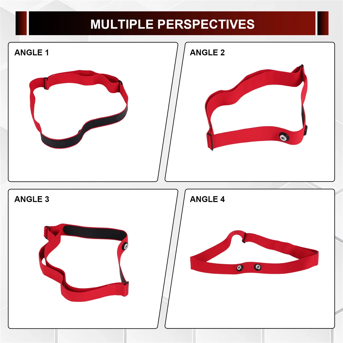 【RU09】Sabuk Detak Jantung Tali Dada untuk Coospo Polar Wahoo Garmin Mount Sensor Detak Jantung Monitor Tali Elastis Lembut Warna Merah