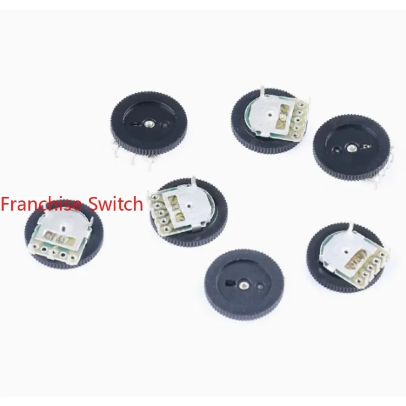50PCS Imported Dial Turntable Volume Switch, Single 5-pin A10K A14 Turbine Gear Potentiometer 14*3m