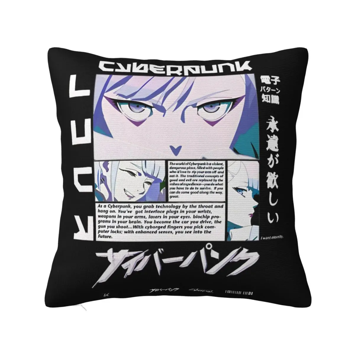 Cyberpunk Edgerunners Lucy Rebecca Pillowcase Printed Cushion Cover Gift Throw Pillow Case Cover Home Drop Shipping 40X40cm