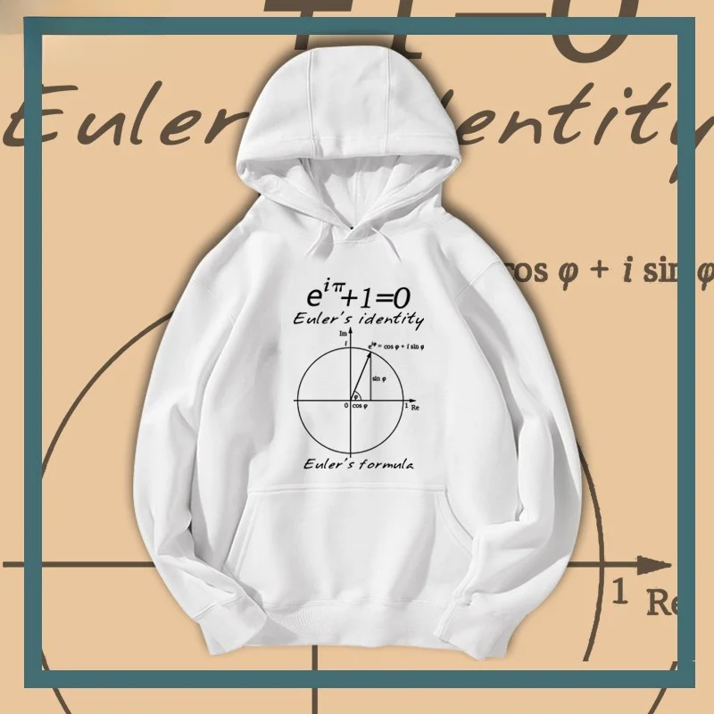 

Толстовка с математическим принтом для подростков и мужчин, удобная, из смеси хлопка и полиэстера, для повседневной носки весной, осенью и зимой