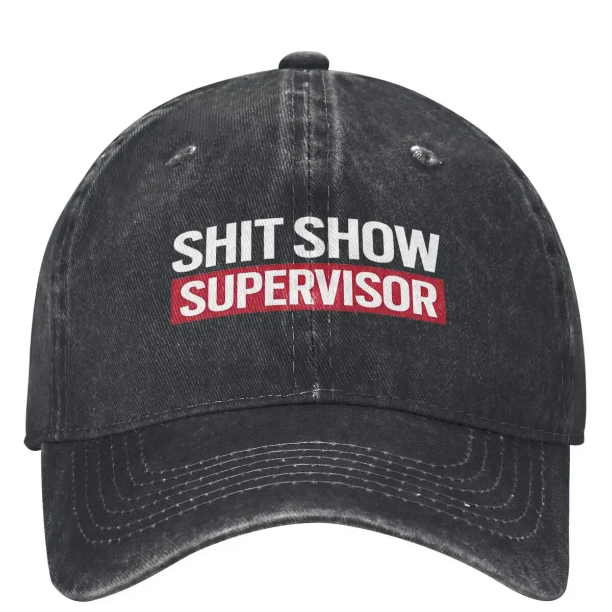 New Unisex Shit Show Supervisor Baseball Cap Fashion Distressed Washed Hilarious Funny Quote Sun Cap Adjustable