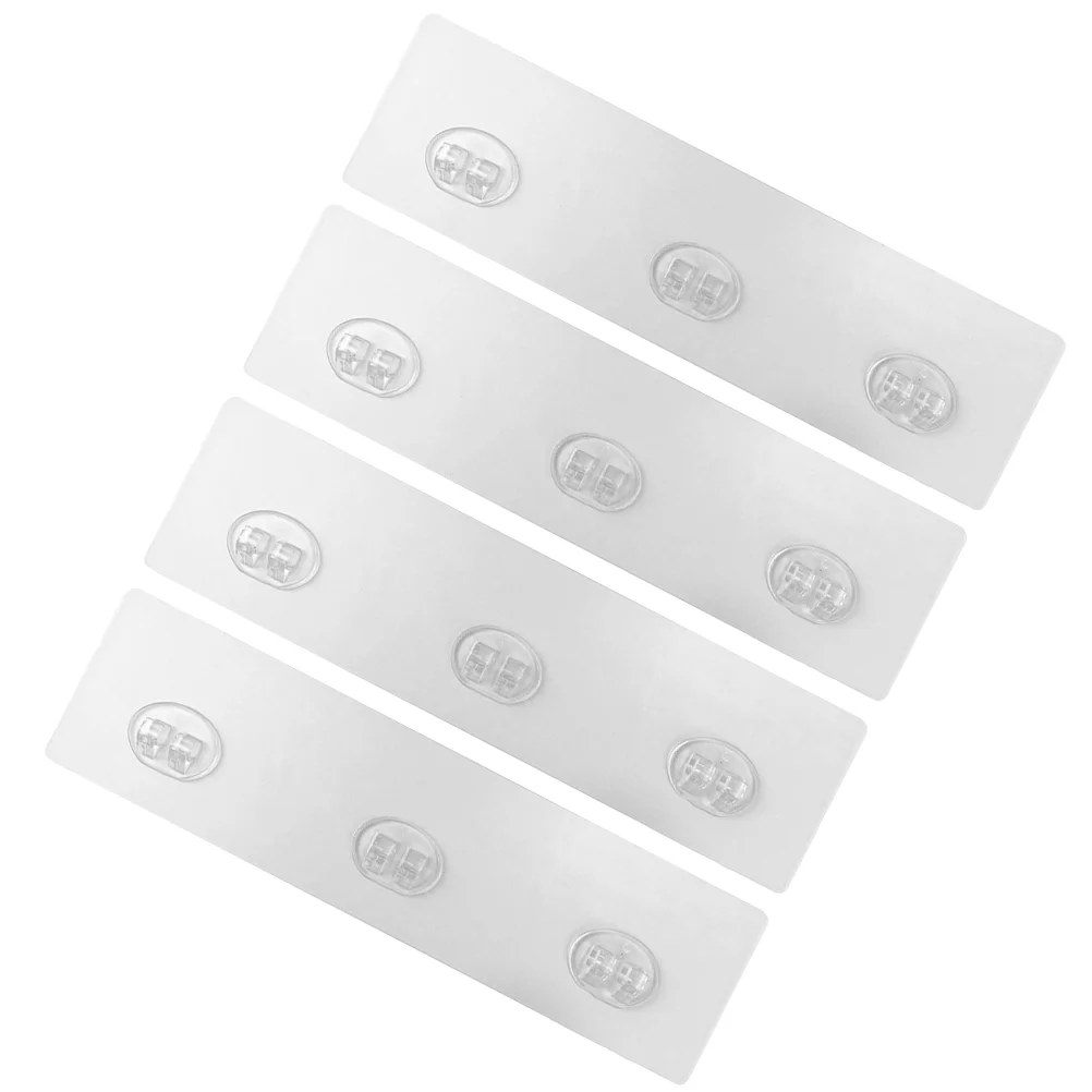 4 Pcs Transparent Shower Organizer Adhesive Hook Shelf Hooks Corner Shelves Replacement Wall Hanging Strips