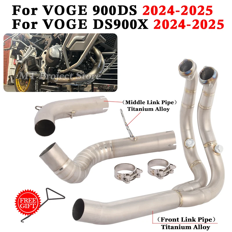 

Slip On For VOGE 900DS 900 DS DS900X DS900 X 2024 2025 Titanium Alloy Motorcycle Exhaust System Escape Front Middle Link Pipe