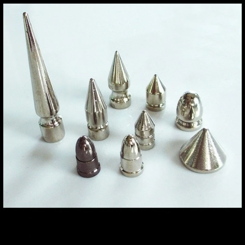 Silver Cone Studs and Spikes Metal Double Cap Rivets Stud Round Nail Rivet DIY Clothes Shoes Bag Clothing Accessories