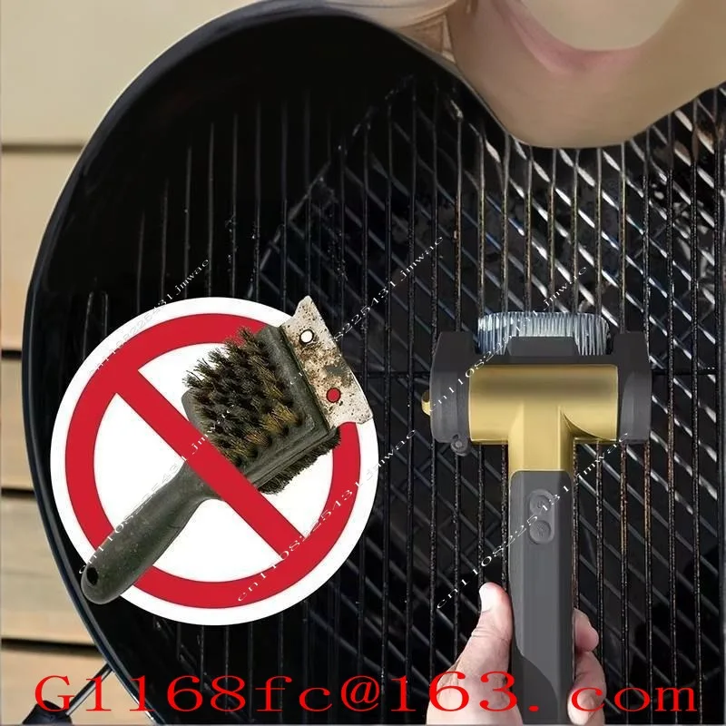 Stainless Steel Roller Barbecue Brush with LED Light 304 Clear Burnt Food Rotary Electric Oven Stainless Steel Barbecue Brush