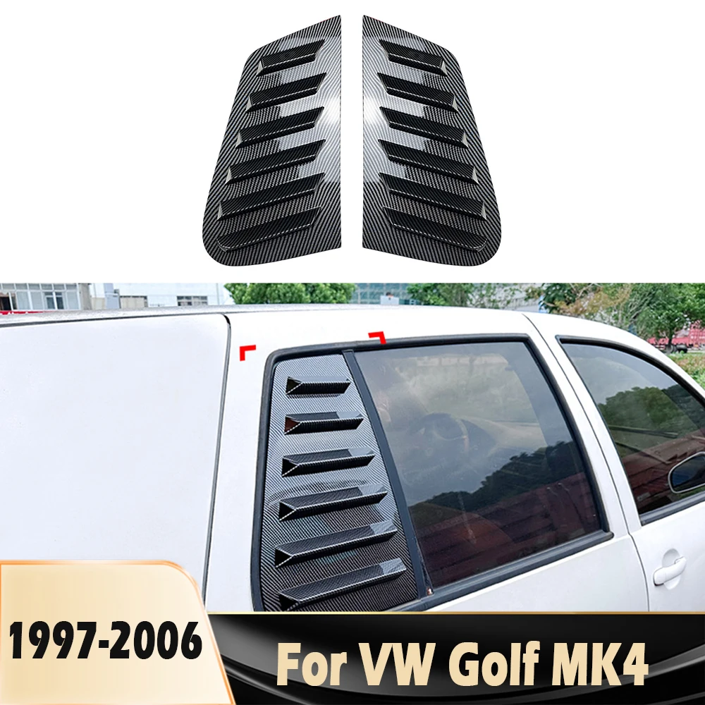 2Pcs Car Rear Window Shutter Cover Window Louver Sunshade Side Vent Trim For VW Golf 4 MK4 1997-2006 Auto Accessories