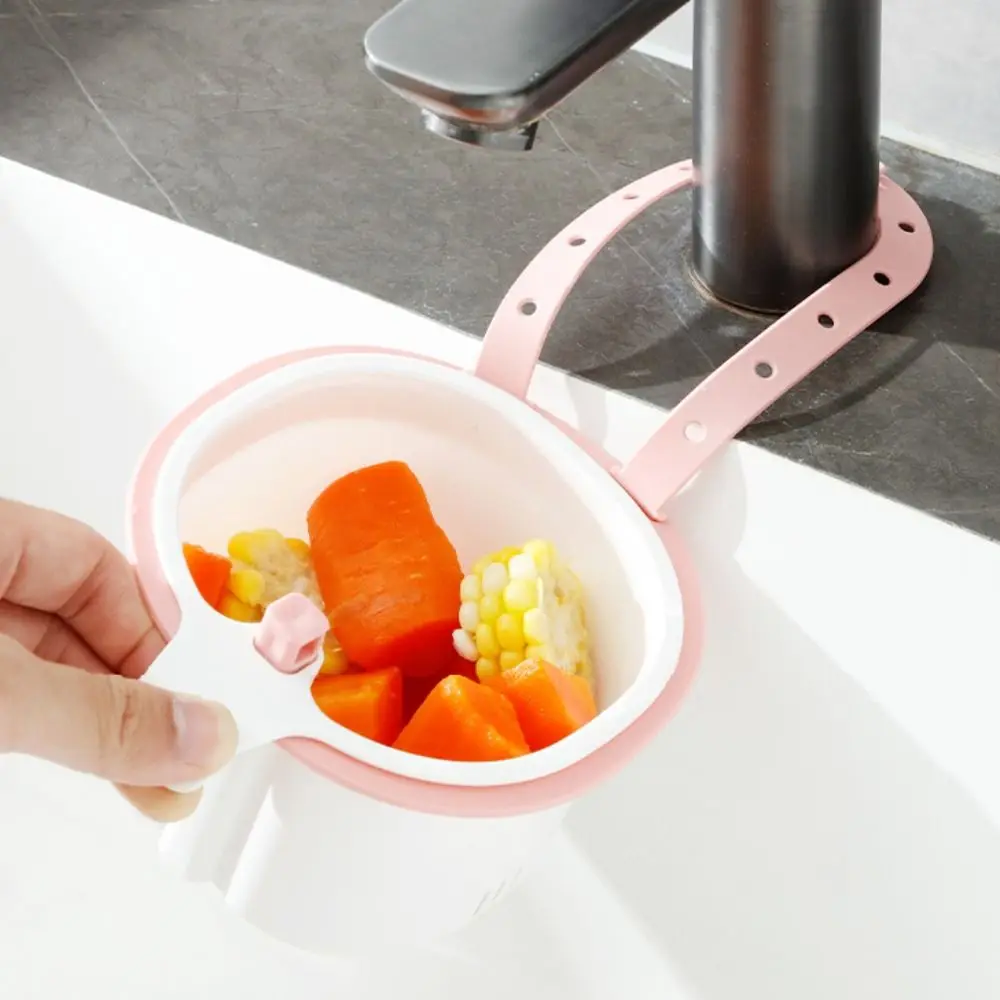 Creative Sink Hanging Strainer Basket Detachable Openable Bottom Cover Food Residue Separator Self-Cleaning Quickly Drain