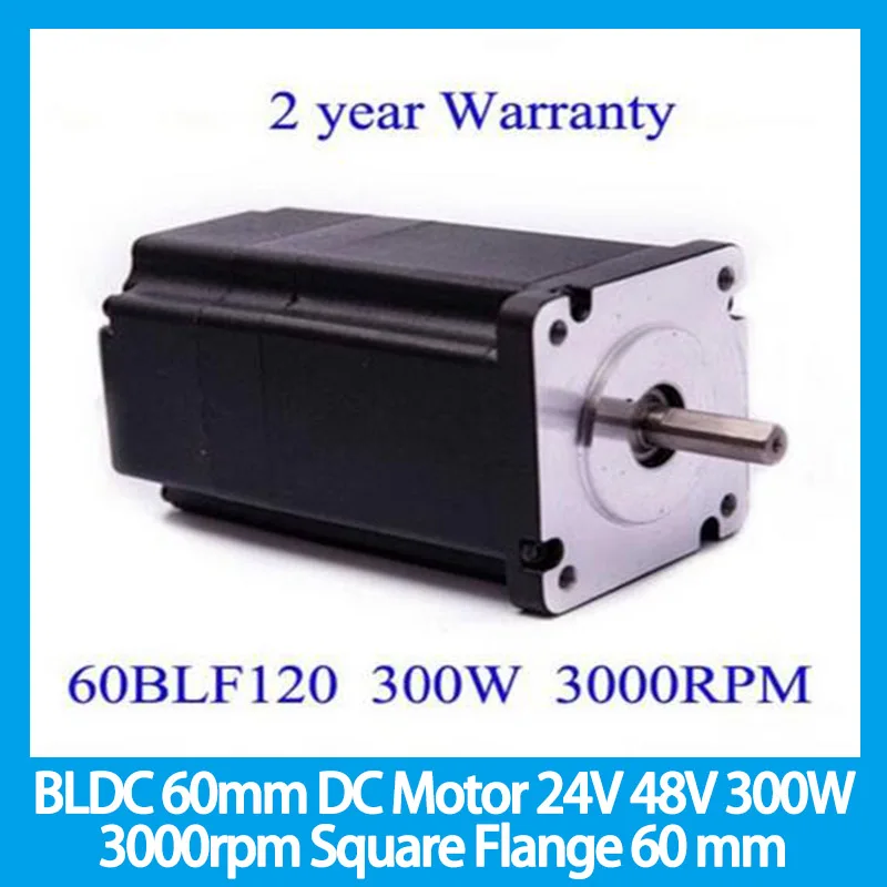 BLDC 60mm Brushless DC Motor 24V 48V 300W 3000rpm Square Flange 60 mm