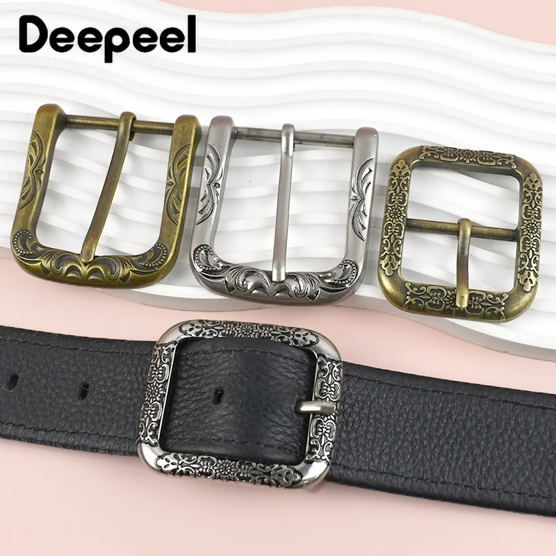 1/2Pcs Deepeel 35/40mm Vintage Metal Bag Belt Buckle Antique Brass Silver Leather Adjust Pin Clasp DIY Webbing Strap Decor Hook