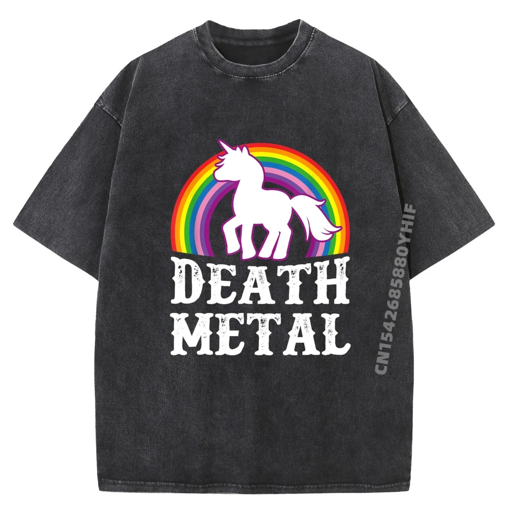 

Mens Graphic Tees Daily Wear Men Printed T-shirts For Men Unicorn Sarcastic Retro Washed Tee Shirt Hip Hop