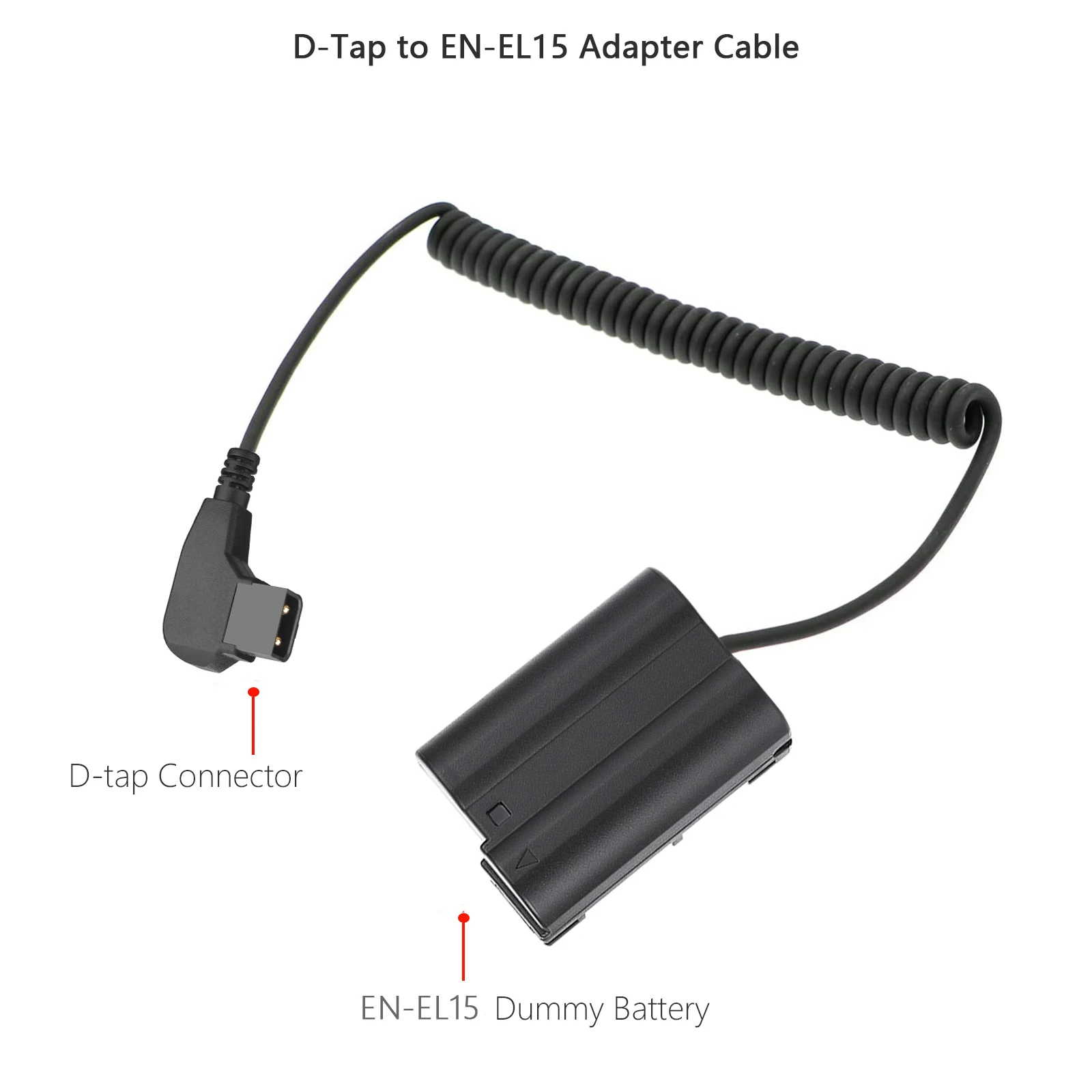 EP-5B EN-EL15 Dummy Battery DC D-Tap Coupler with Extendable Cable for Nikon D7000 D7100 D7200 D750 D800E D810A Z5 Z6 Z7 II