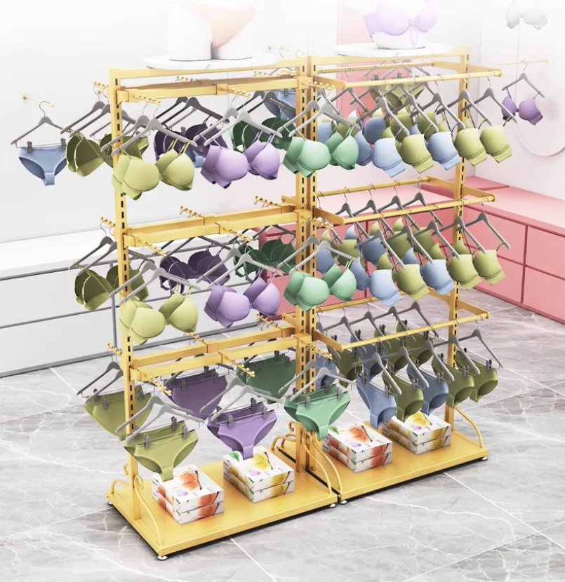 

Underwear store shelves, underwear, bra lifting adjustment, island shelf, shopping mall double-sided shorts display rack