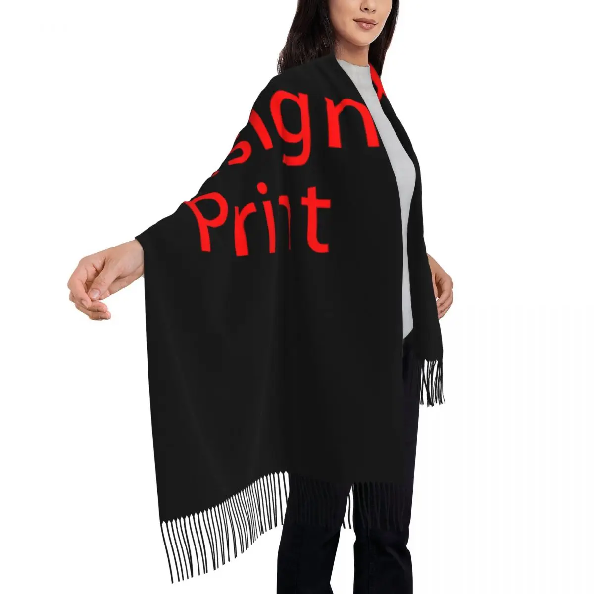 Customized Print Custom Your Design Scarf Women Men Winter Warm Scarves Customized Logo Printed Shawl Wrap