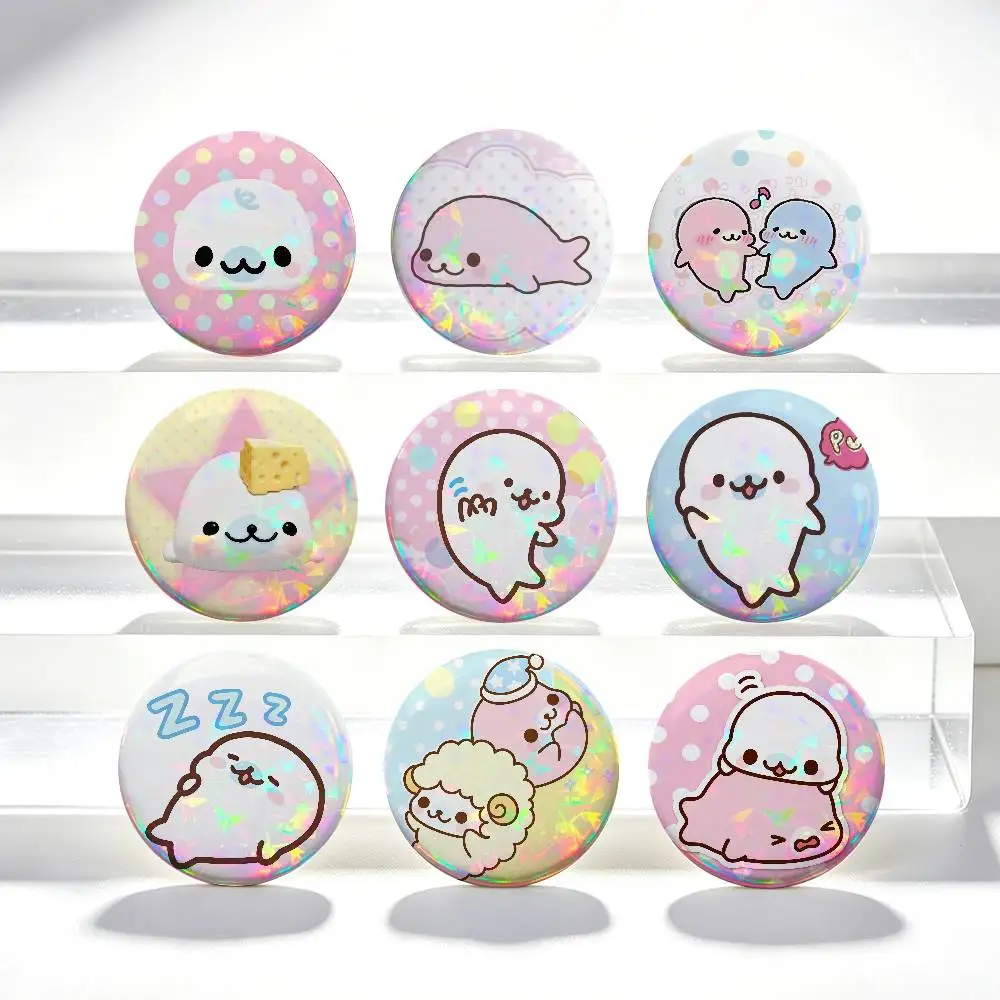 CUTE Seal Badges Round Exquisite Badge Brooches Creative Pins For Clothes Hat Backpack Gift M-Mamegoma Accessories