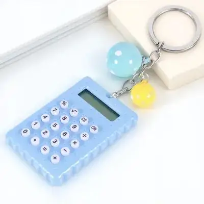 

Mini Calculator with Key Buckle Stationery for Student Candy Portable Pvc Pocket Lovely Keychain Design Child