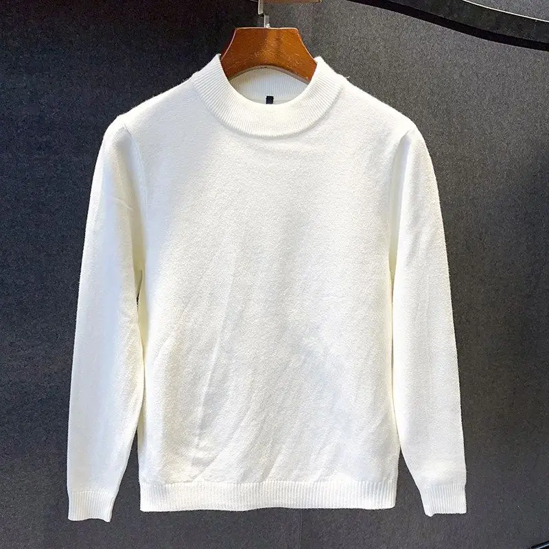 

Autumn Winter New Sle Men's Slim Fit round Ne Anti-Ball Knitted Sweater Pure Color Nano Fce Versatile Casual Sweater