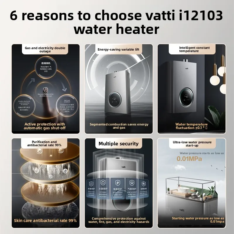 Gas water heater natural gas coal liquefied gas forced exhaust 16 liters 13 liters bath home constant temperature i12103