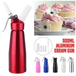 1Pc 500ml Aluminum Cream Gun Foamer Whipper Chargers Foam Whipped Cream Dispenser Cake Making Decorating Tool