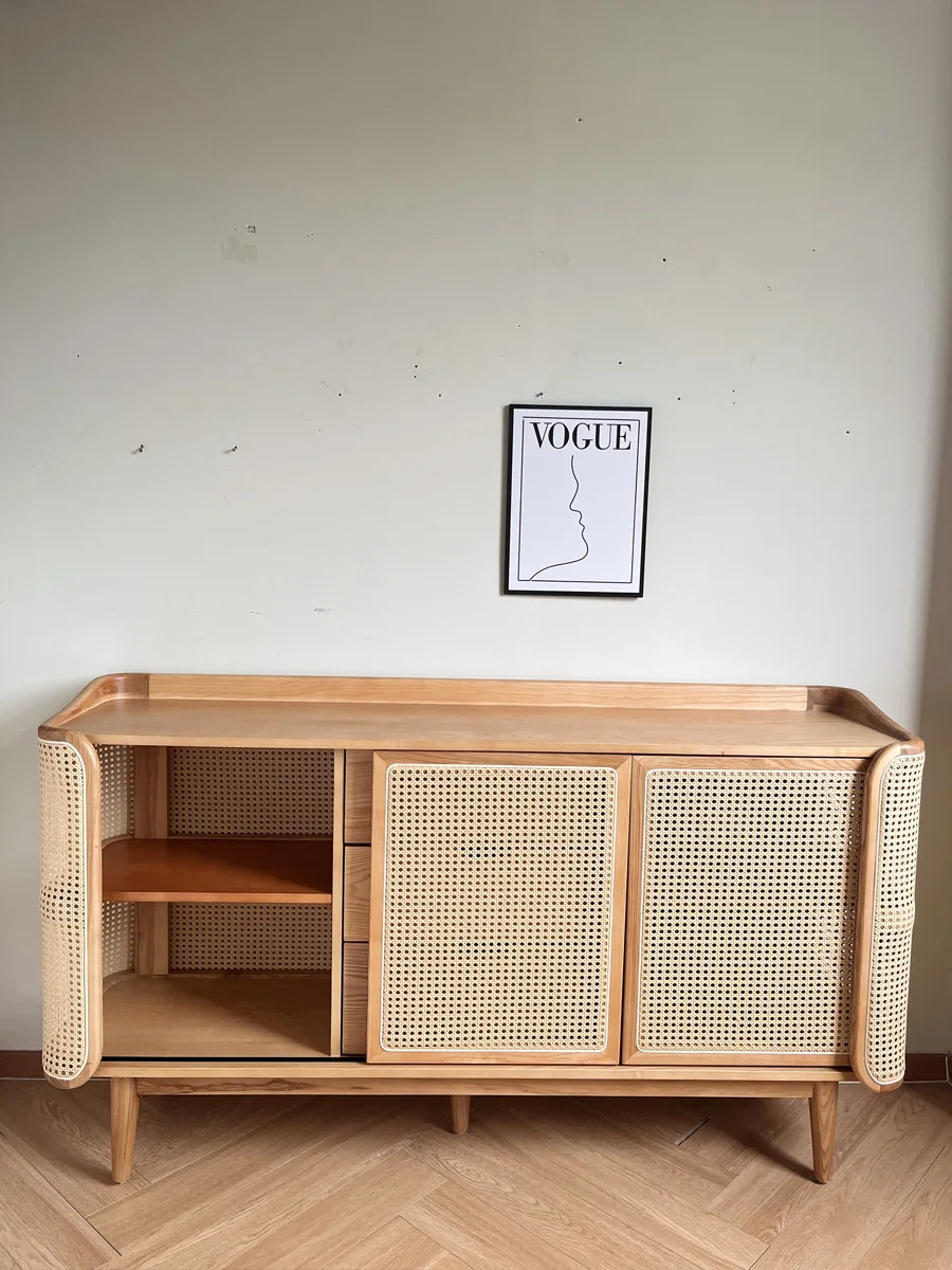 Retro solid wood storage locker Small apartment porch bucket wall cabinet
