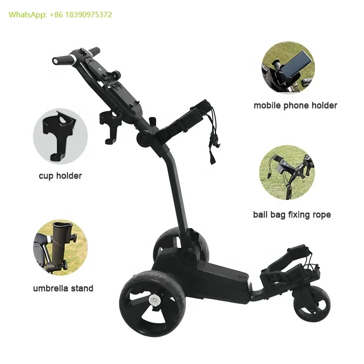 

Высококачественные складные электрические тележки для гольфа, толкающая тележка, оснащенная литиевой батареей и подставкой для зонтов