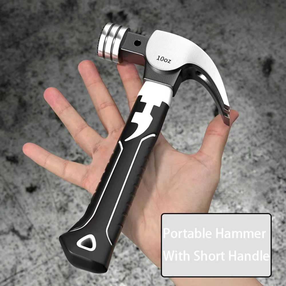 Мини-молоток с короткой ручкой, молоток для ногтей с 2 канавками, дизайн из высокоуглеродистой стали, инструмент для деревообработки и электротехнических инструментов