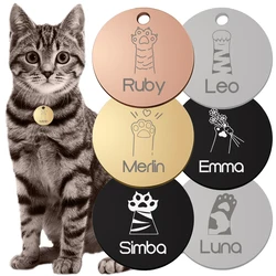 Custom Pet Cat ID Tag Free Engraving Kitten ID Tag Accessories Stainless Steel Tags Message Puppy Collars Products Pet Supplies