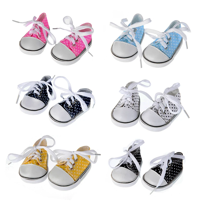 7cm Fashion Sneakers For 17 Inch Born Baby Doll 43cm Reborn Baby Doll 18inch American Doll Shoes